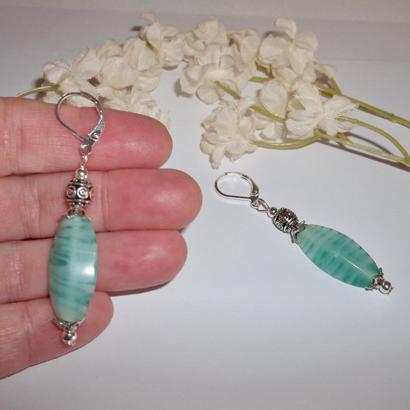 Teal Green Glass Beaded Earring Set Pair NWT 5067 - Picture 6 of 8